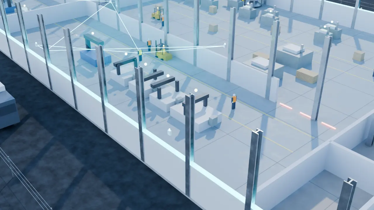 The CNC hall of the reference plant in the measured twin