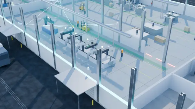 The CNC department in the measured twin of the Basic Elements plant